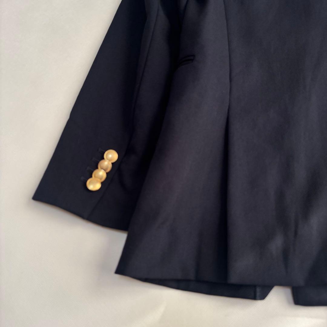 マカフィー ウールギャバジン ダブルブレストジャケット　金ボタン 紺ブレ