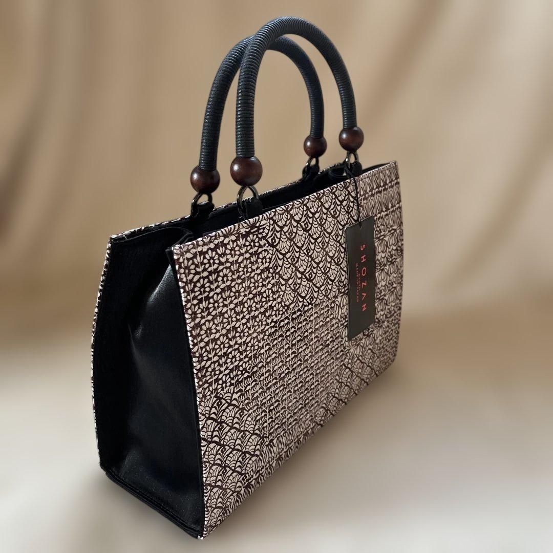 京都SHOZAN謹製 正絹和装バッグ未使用品 切り嵌め小紋柄