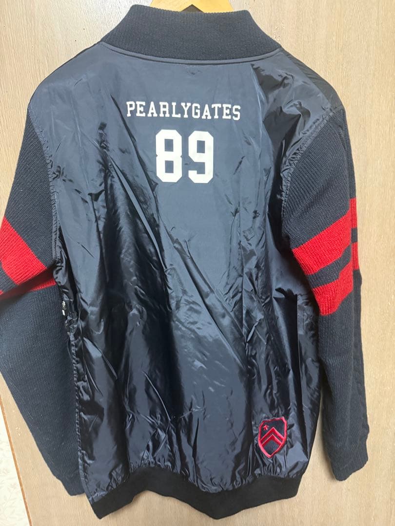 美品 パーリーゲイツ スニード プルオーバージャケット 袖ニット ネイビー 6