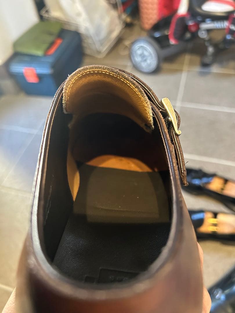 美品　三陽山長　源四郎　ブラウン ダブルモンクストラップ