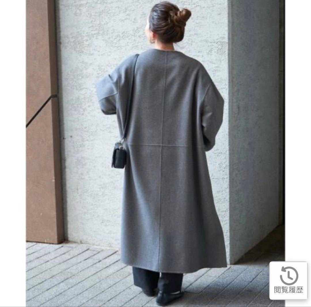 Simplicite S120ブレンドリバーシブルコート 毛混 グレー 未使用