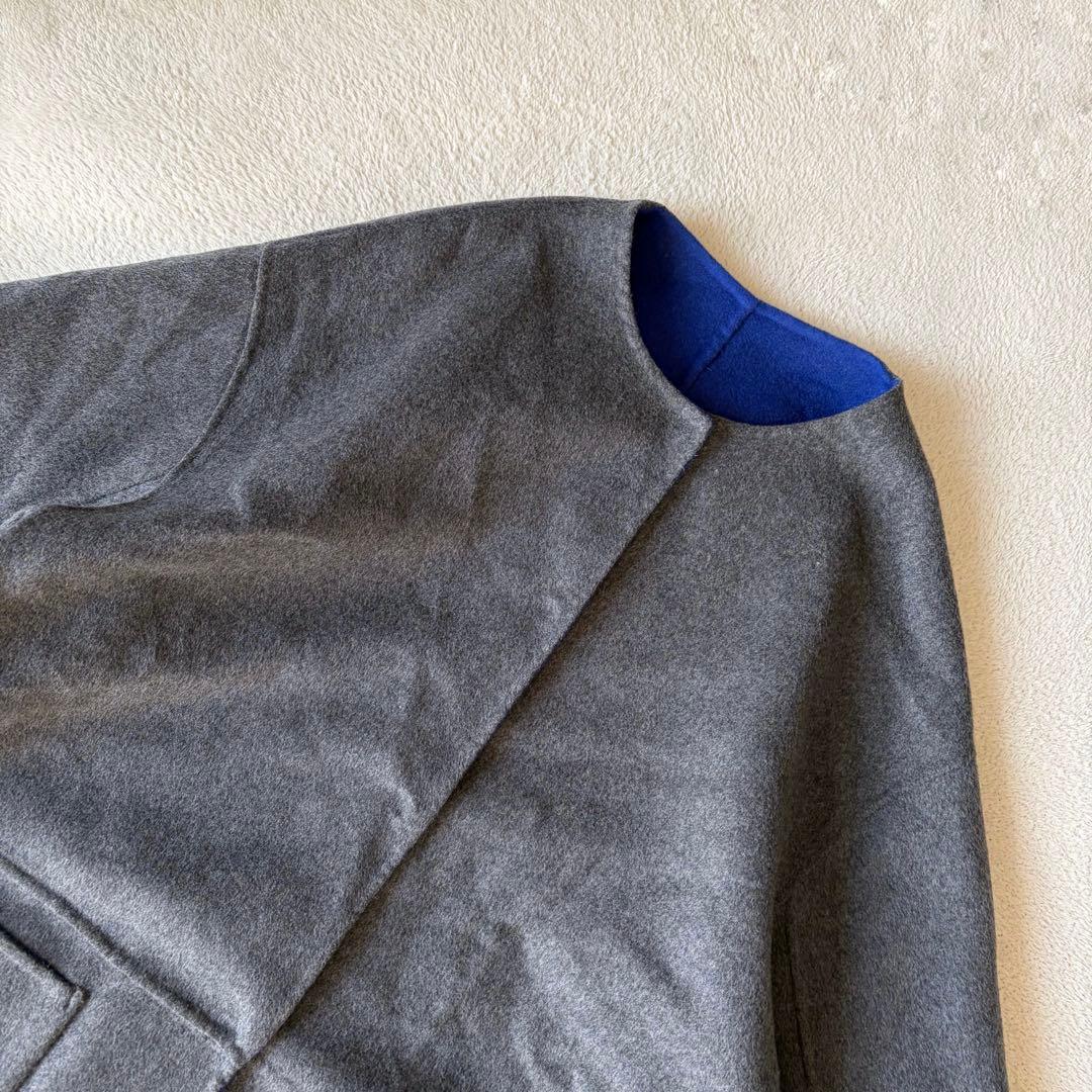 Simplicite S120ブレンドリバーシブルコート 毛混 グレー 未使用