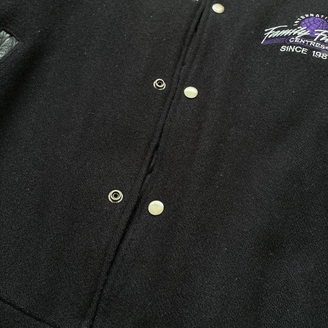 90s カナダ製 スタジャン 企業ロゴ CONCORD ウール×レザー