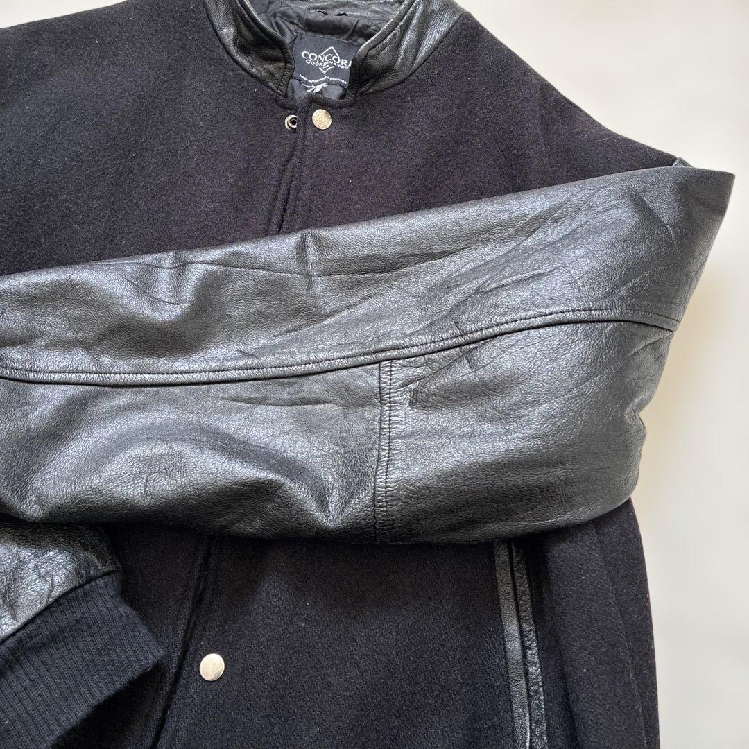 90s カナダ製 スタジャン 企業ロゴ CONCORD ウール×レザー