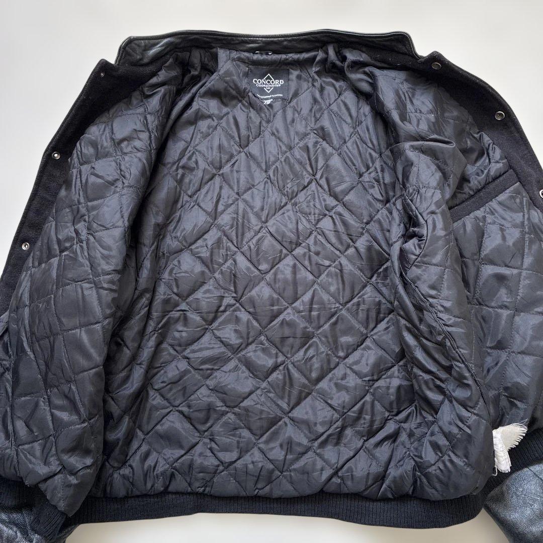 90s カナダ製 スタジャン 企業ロゴ CONCORD ウール×レザー