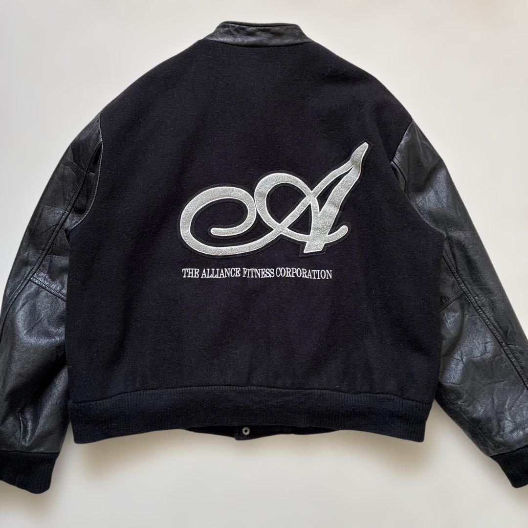 90s カナダ製 スタジャン 企業ロゴ CONCORD ウール×レザー