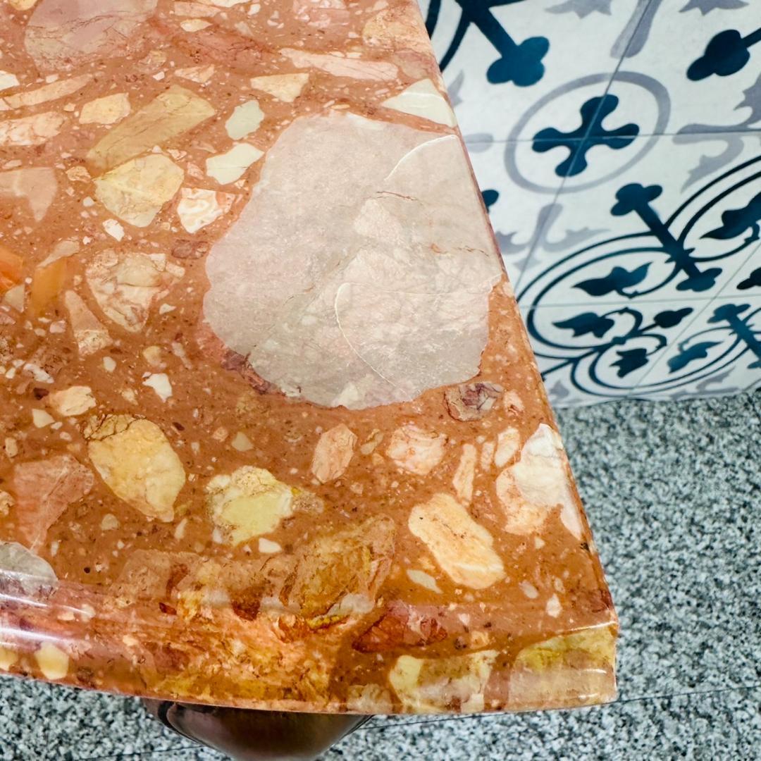 コンソールテーブル　コーナーテーブル　大理石調　猫脚　花台　ヴィンテージ