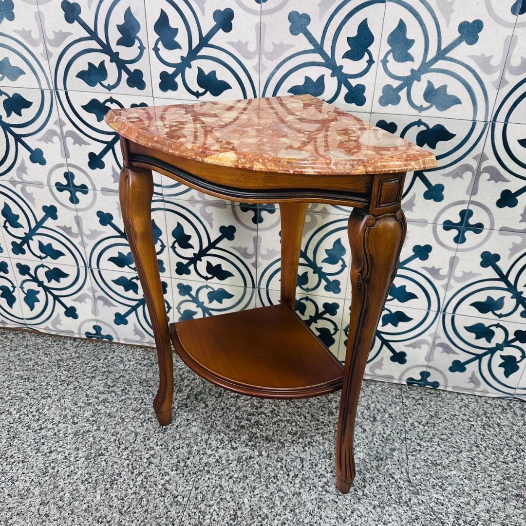 コンソールテーブル　コーナーテーブル　大理石調　猫脚　花台　ヴィンテージ