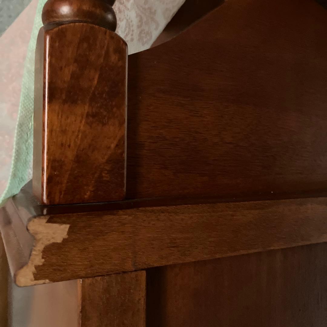 ビンテージ木製ブラウンドレッサー 鏡ミエミラー