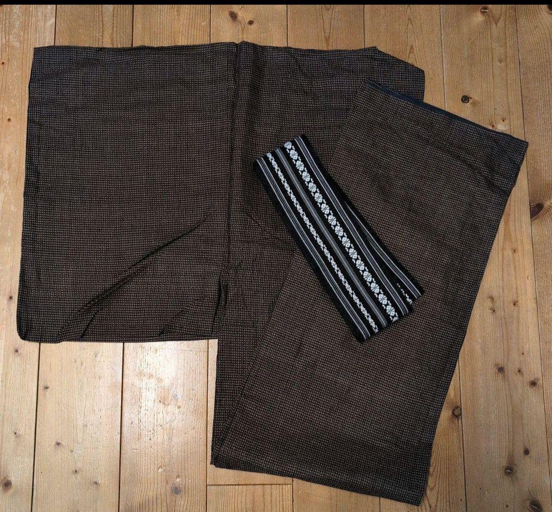 【専用】正絹小紋　袷【幾何学柄】着物/帯/帯揚/帯締/雪駄/襦袢/男性着物