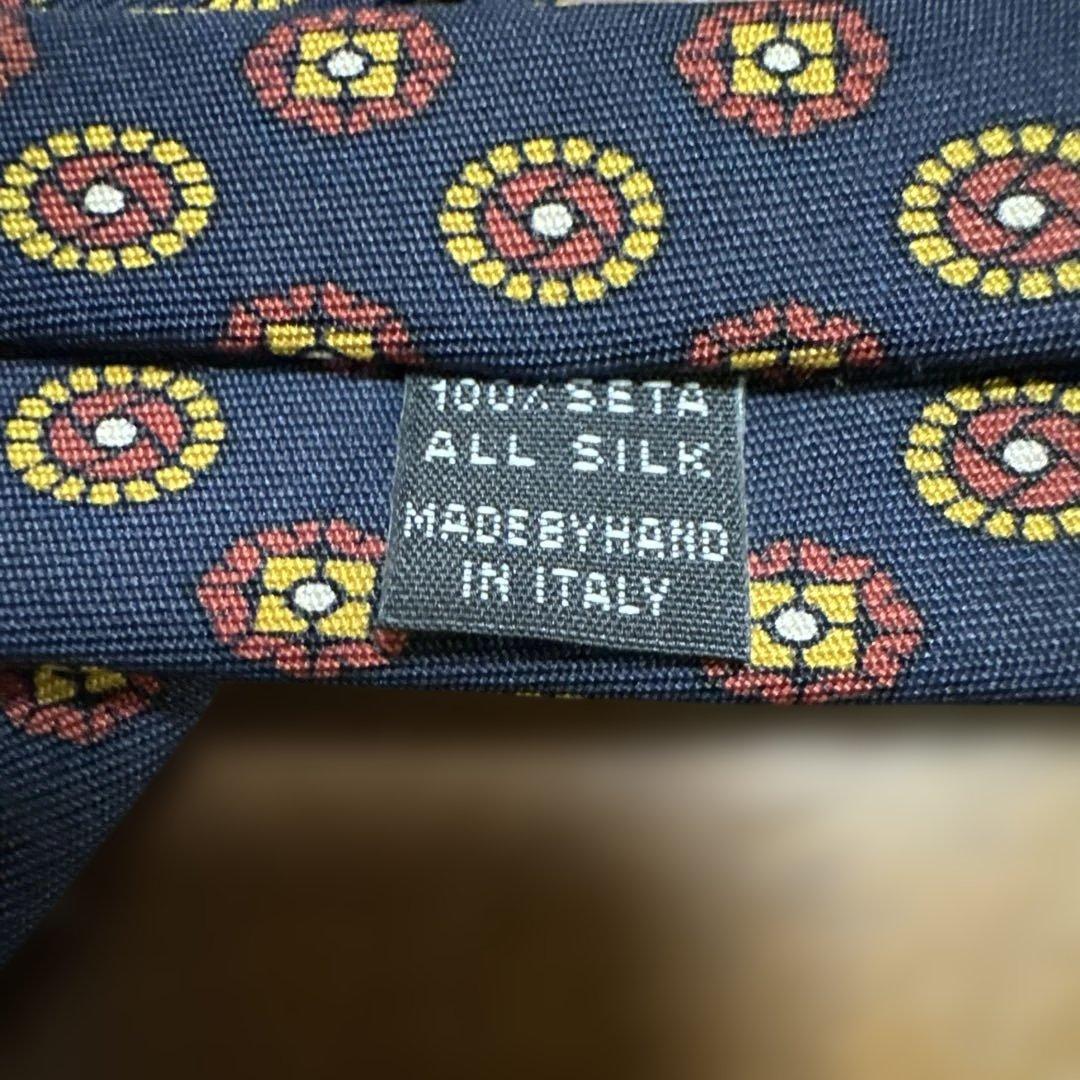 E. MARINELLAネイビー小紋ネクタイ