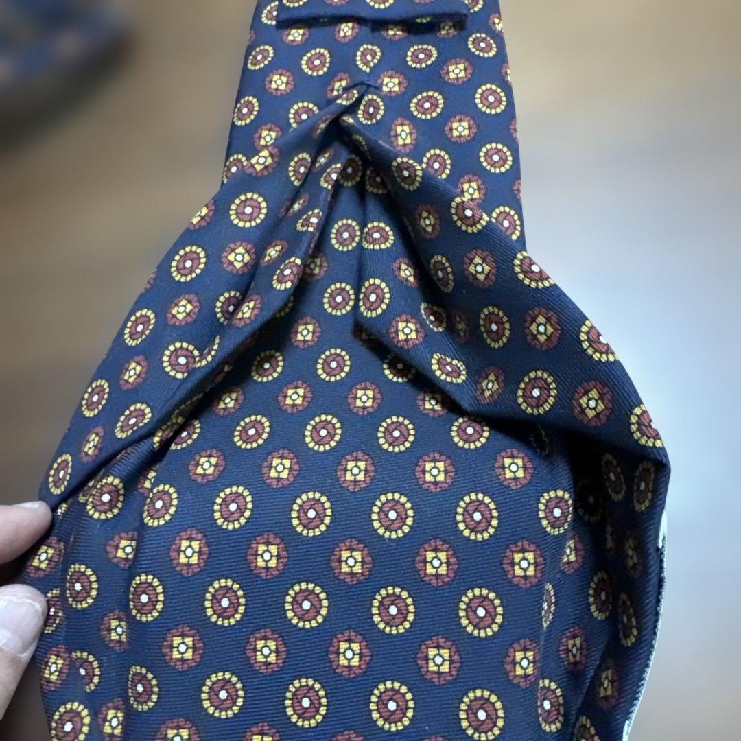 E. MARINELLAネイビー小紋ネクタイ
