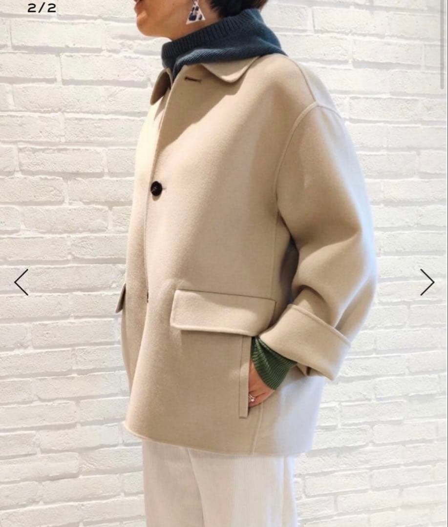 GALERIE VIE ウールカシミヤメルトン　バルカラーショートコート