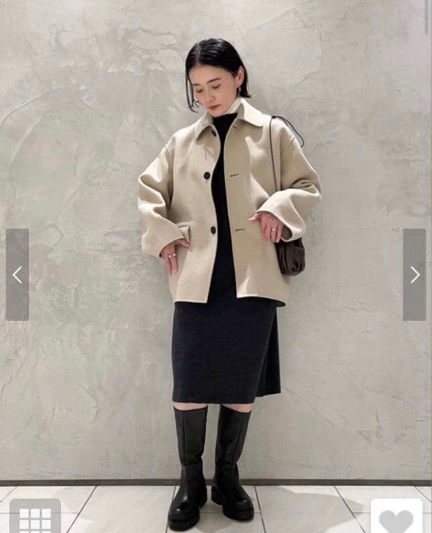 GALERIE VIE ウールカシミヤメルトン　バルカラーショートコート