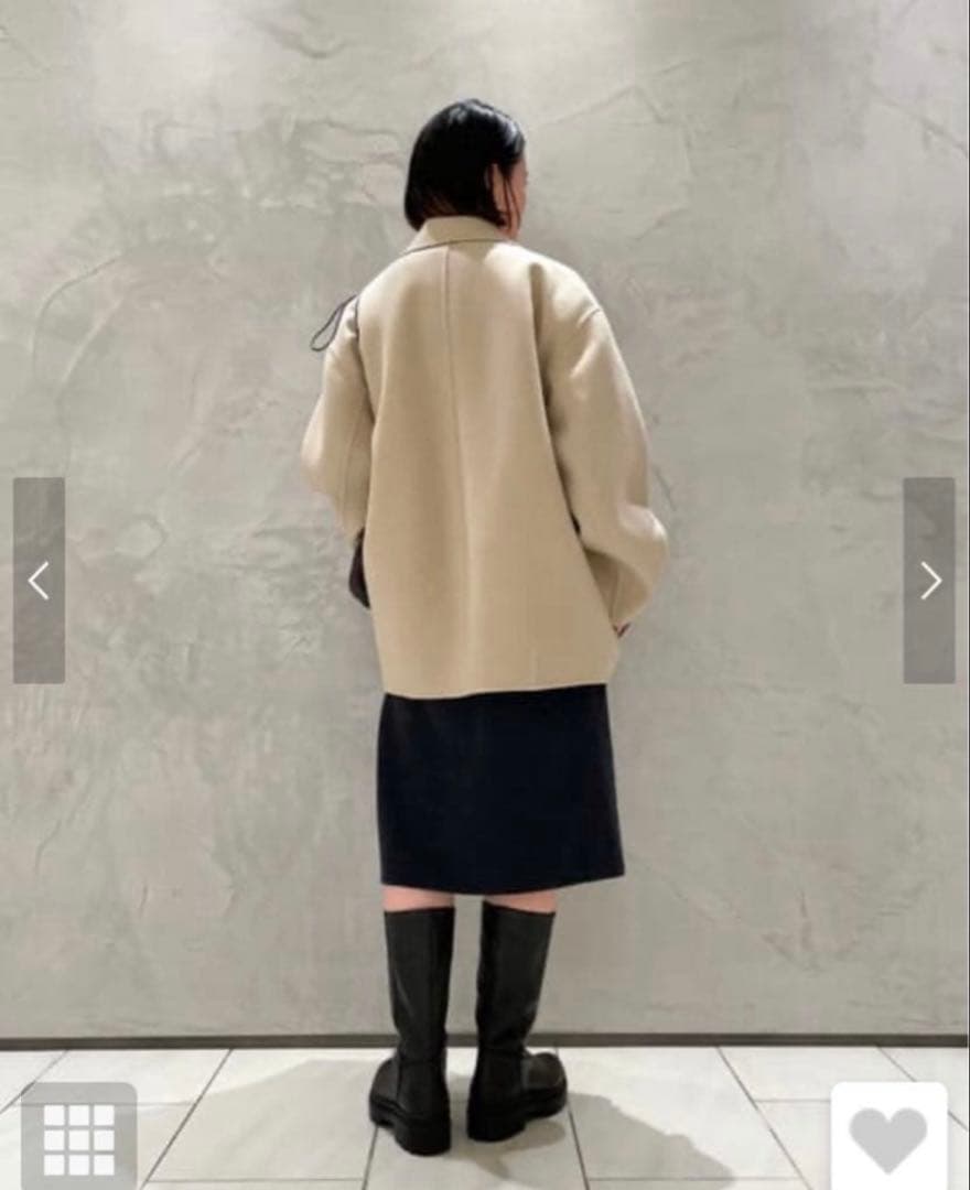 GALERIE VIE ウールカシミヤメルトン　バルカラーショートコート