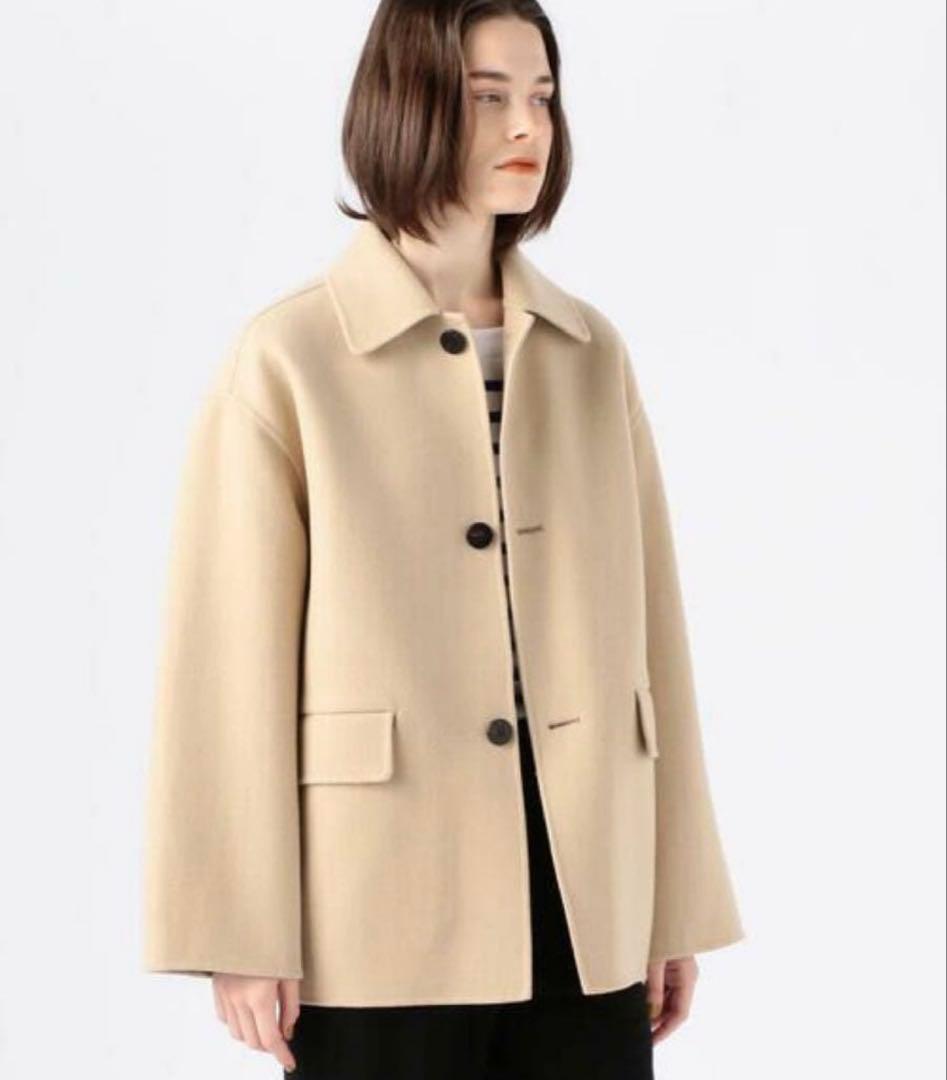 GALERIE VIE ウールカシミヤメルトン　バルカラーショートコート