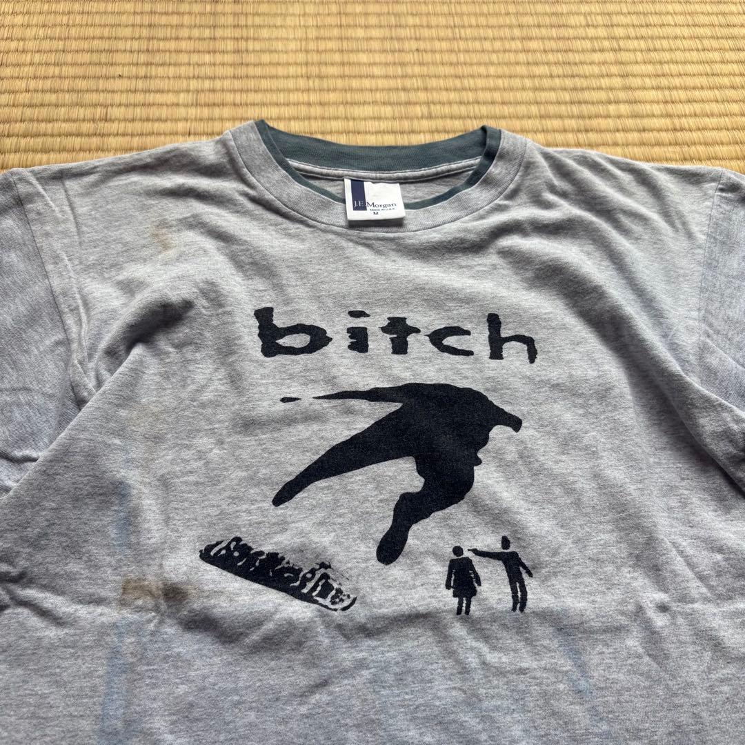 90s BITCH USA製　最初期　プリント　半袖　リンガーシャツ　tシャツ