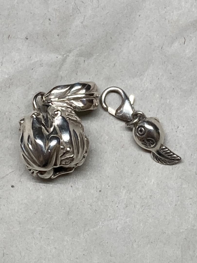 刻印 かすう工房 蛙玉 蛙 おたまじゃくし ペンダント トップ チャーム