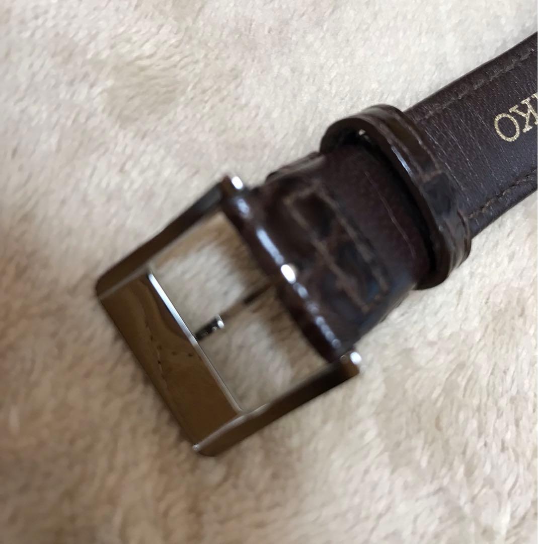 【美品】グランドセイコー 純正ベルト 純正尾錠 茶 クロコダイル