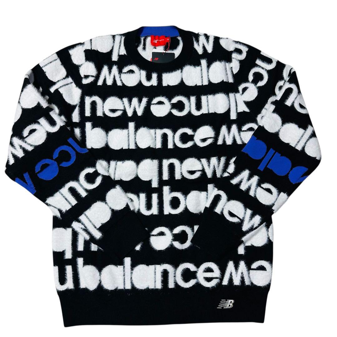 【New Balance】 ロゴジャガード クルーネックニット 新品未使用 L