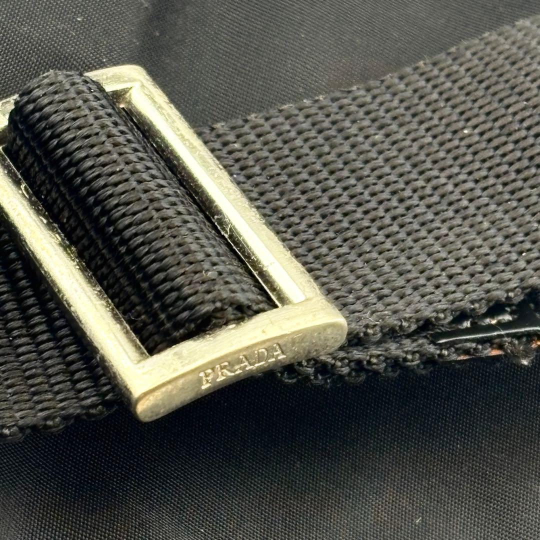 PRADA ナイロン ショルダーバッグ ブラック 三角ロゴ 正規品20x20