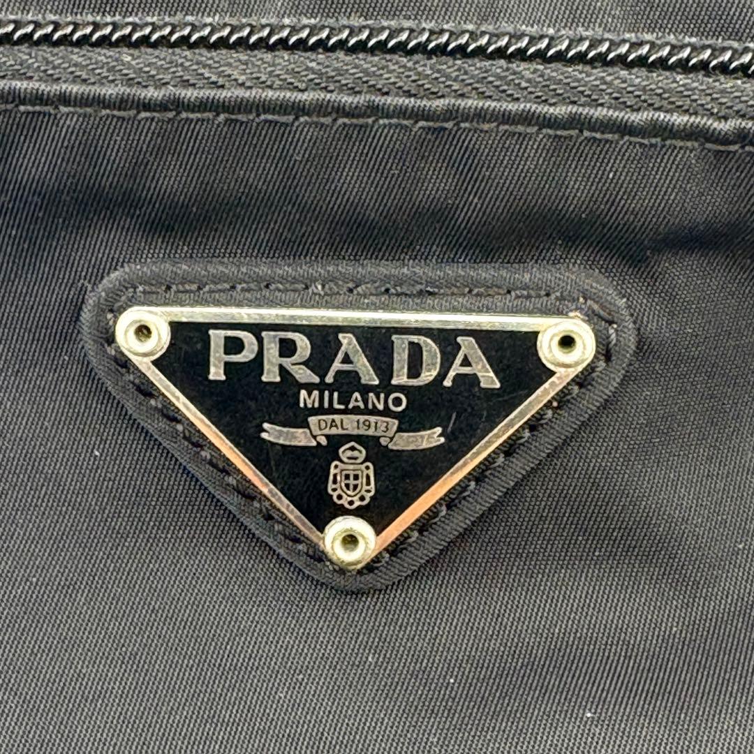 PRADA ナイロン ショルダーバッグ ブラック 三角ロゴ 正規品20x20