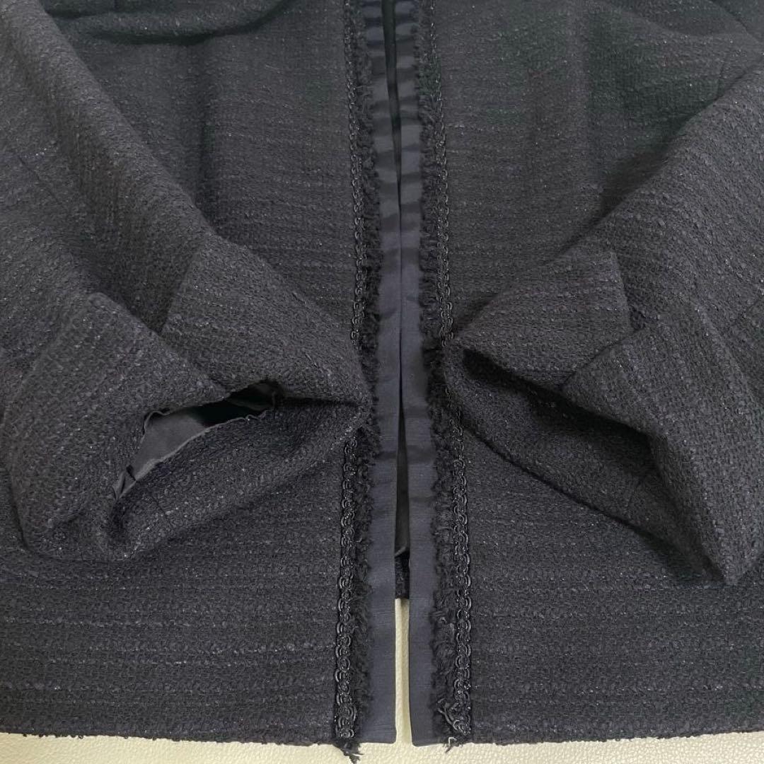 23区 ネイビー ノーカラージャケット 46 日本製　オンワード樫山　大きめ