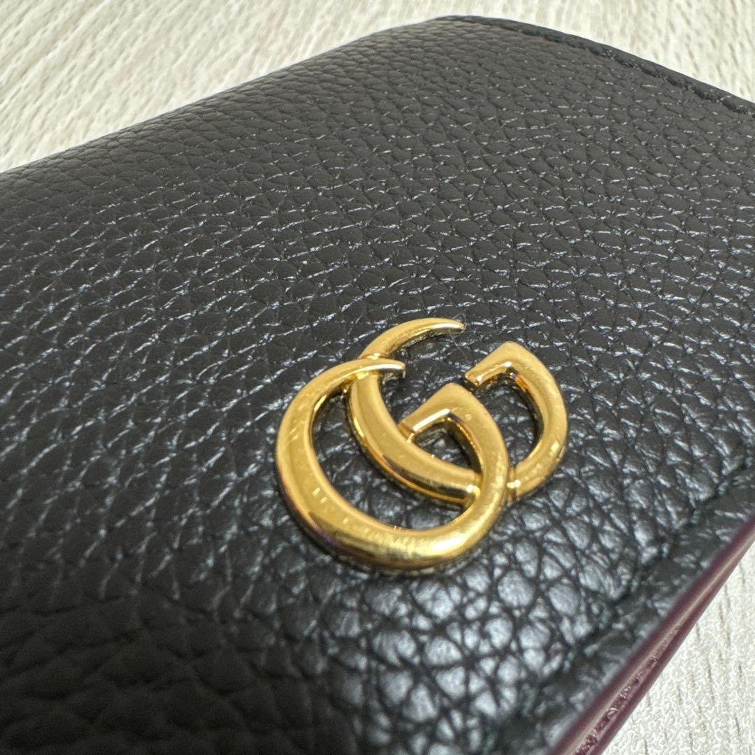 GUCCI ダブルGバイカラースモールウォレット ブラック