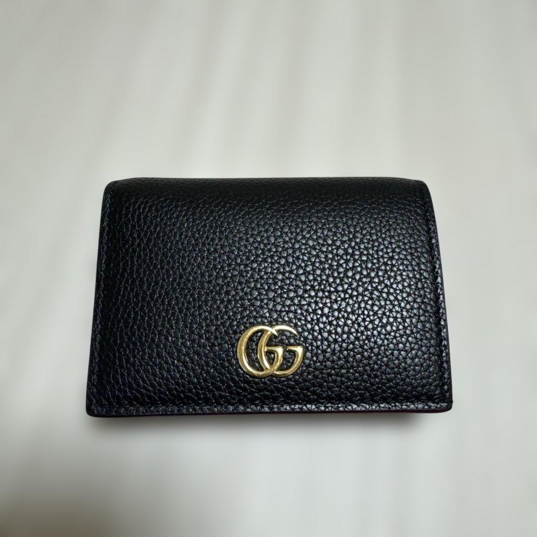 GUCCI ダブルGバイカラースモールウォレット ブラック