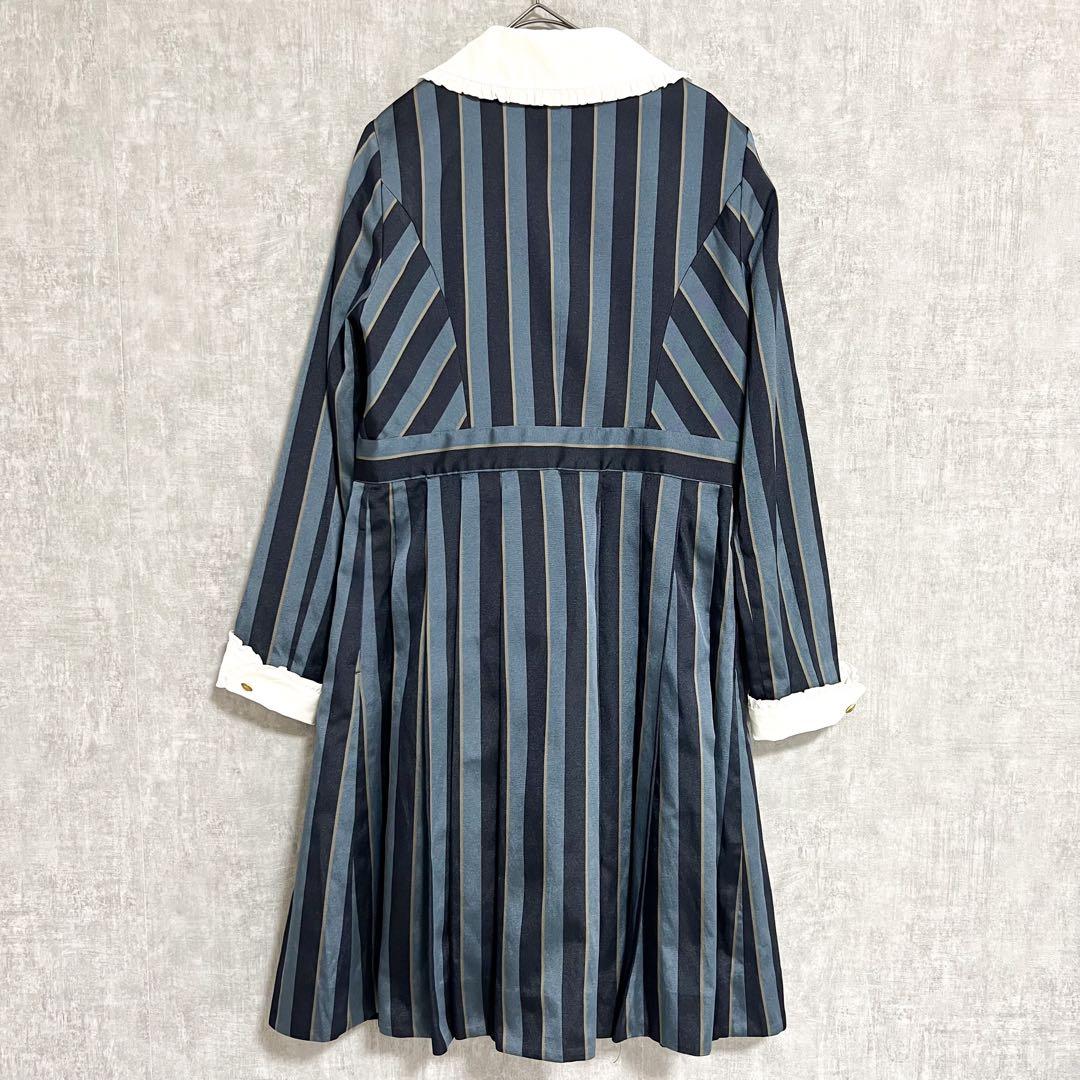 Jane Marple レジメンタルストライプのリセワンピース ブルー