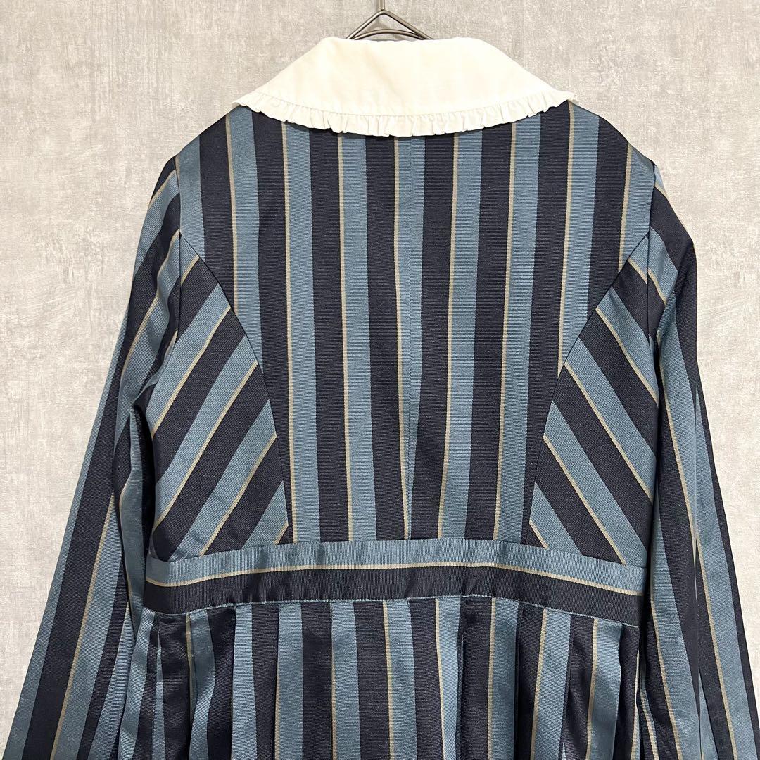 Jane Marple レジメンタルストライプのリセワンピース ブルー