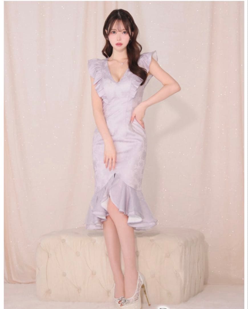 新品　DEA. マーメイド　フリル　ワンピース　ミディアムドレス　キャバドレス