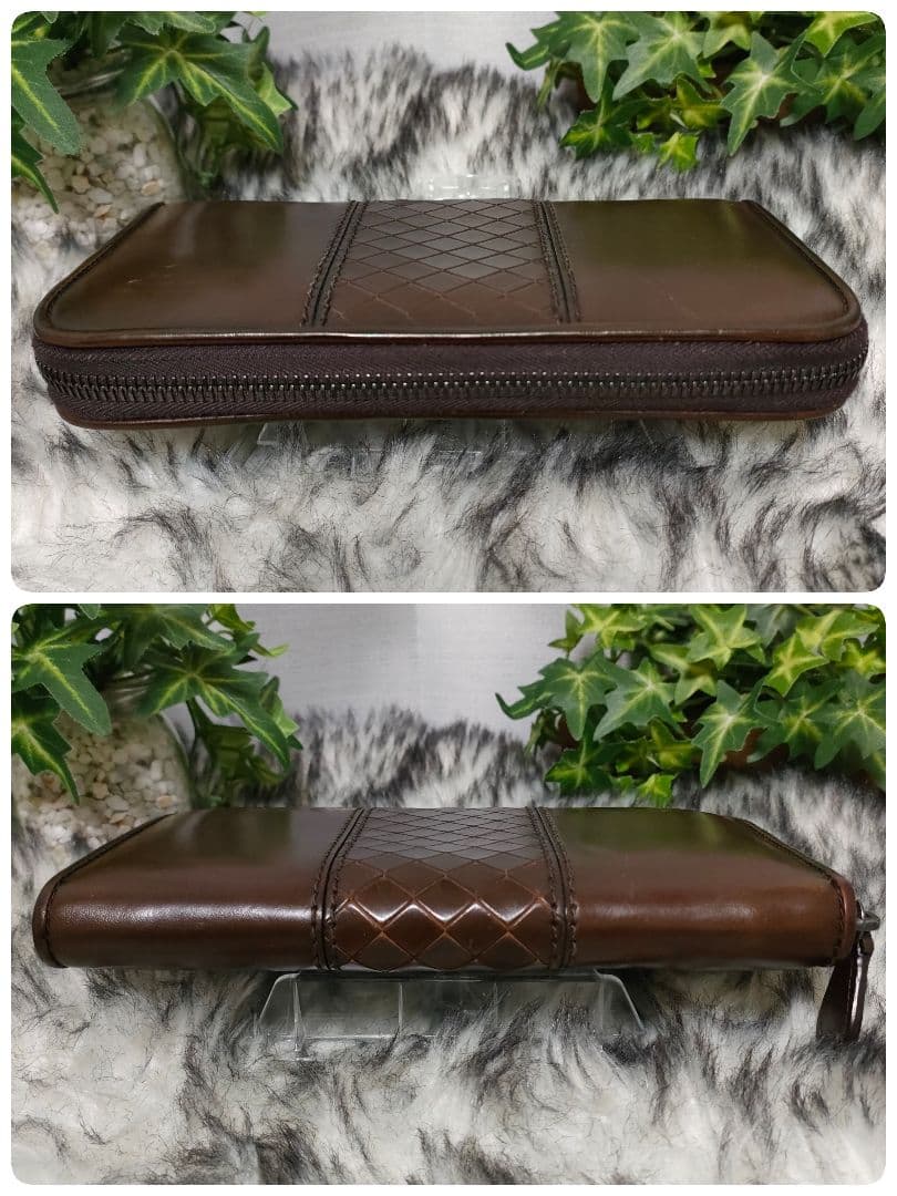 極希少 ボッテガヴェネタ 長財布 ブラウン イントレチャートレザーBOTTEGA