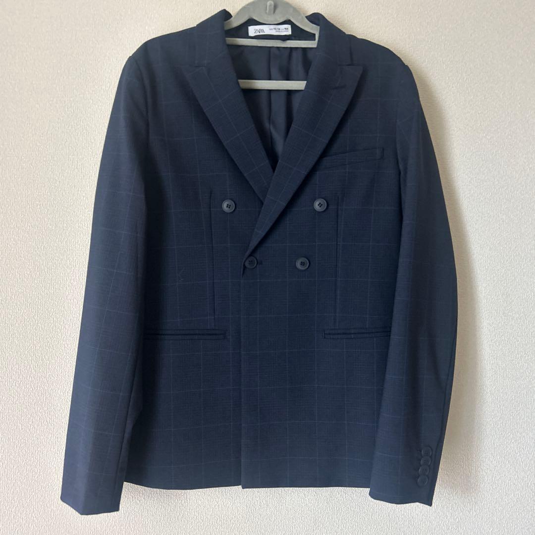 ZARA 164 スーツ　セット　卒業式　セレモニー　160 ネイビー　チェック