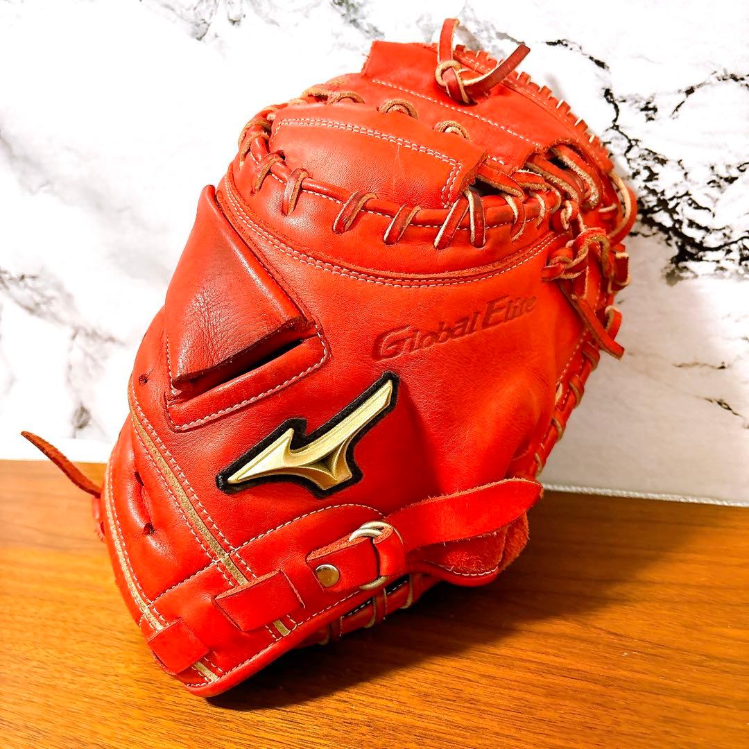 ミズノ Mizuno グローバルエリート 良品 キャッチャーミット 軟式グローブ