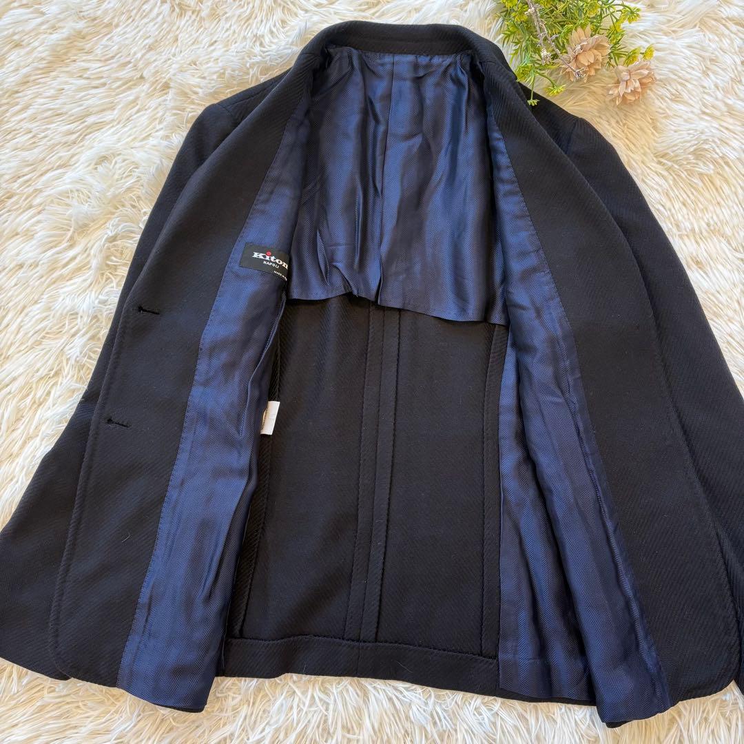 【Kiton】カシミヤ100% テーラードジャケット 38 ブラック イタリア製