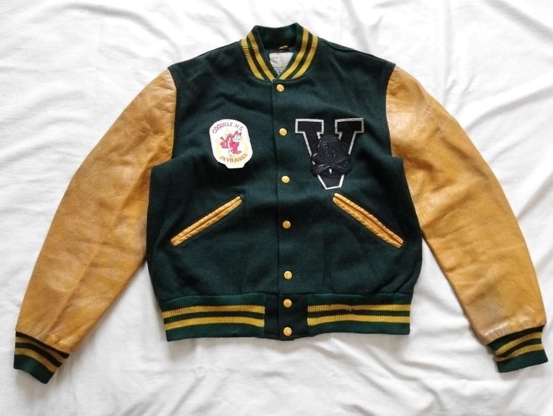 【Vintage】Delong スタジャン　USA製 ７０ｓデビル　スカル