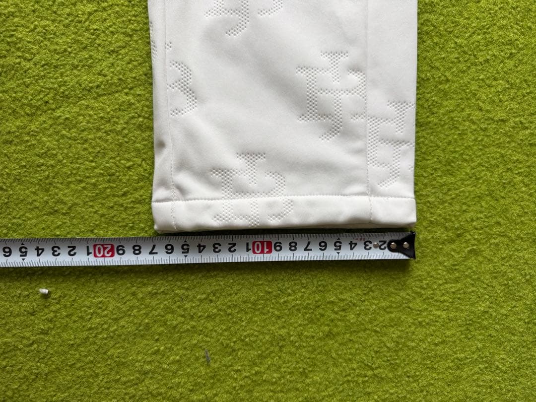 Jack Bunny!! 裏起毛 厚手 ストレッチ パンツ ホワイト JB柄入