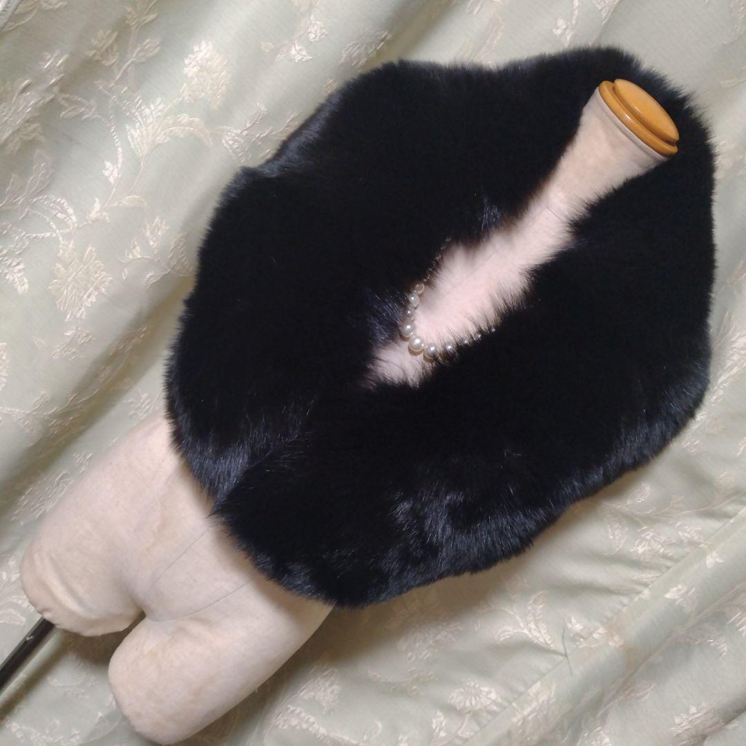 新品同様✩サガフォックス✩ブラック✩ファーマフラー✩ファーショール✩ふかふか