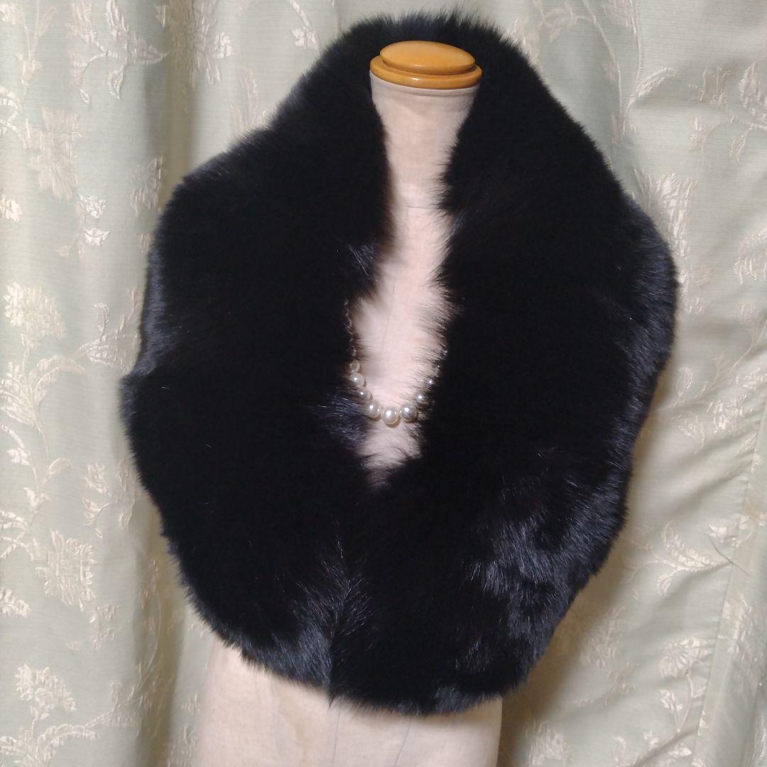 新品同様✩サガフォックス✩ブラック✩ファーマフラー✩ファーショール✩ふかふか