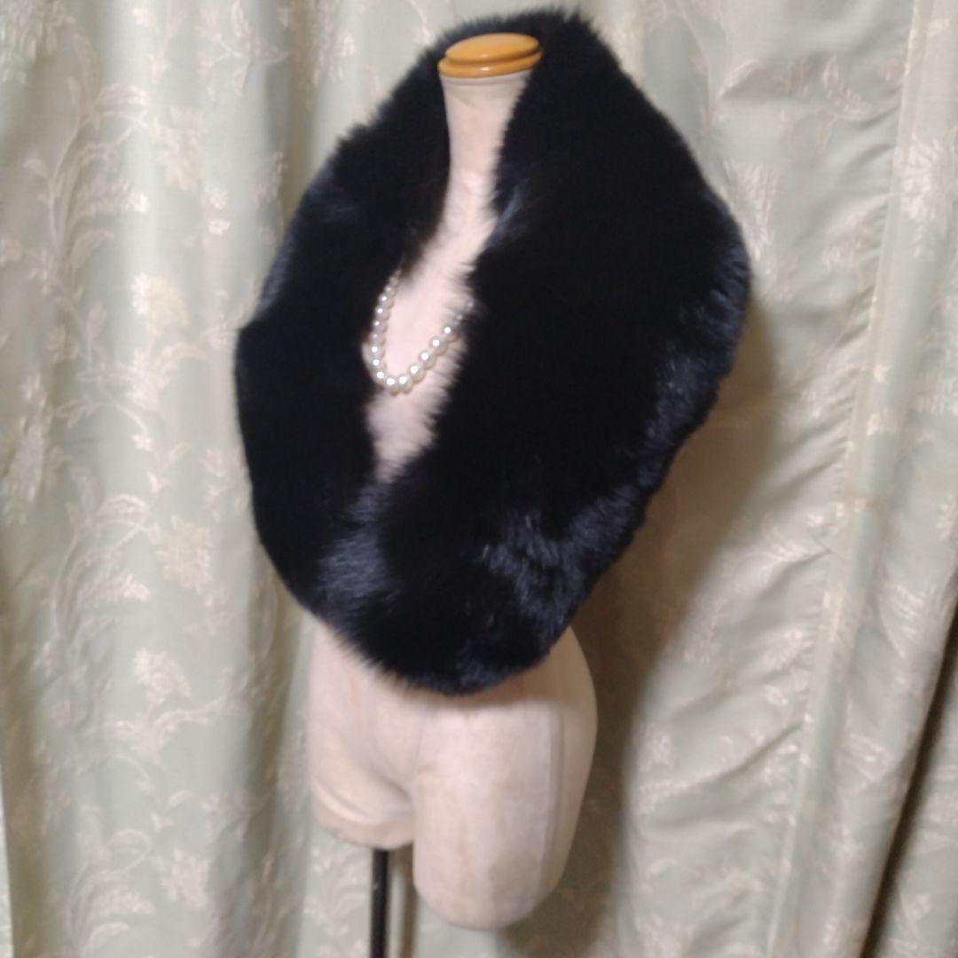 新品同様✩サガフォックス✩ブラック✩ファーマフラー✩ファーショール✩ふかふか