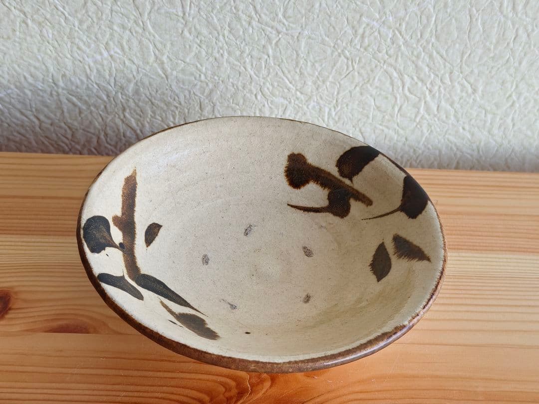 【専用】鈴木照雄 栗駒陣ヶ森窯 鉄絵五寸皿　2枚セット民藝