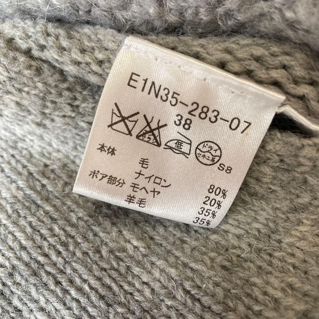 未使用に近い　バーバリーブルーレーベル　モヘヤ　ポンチョ　ケープM グレー