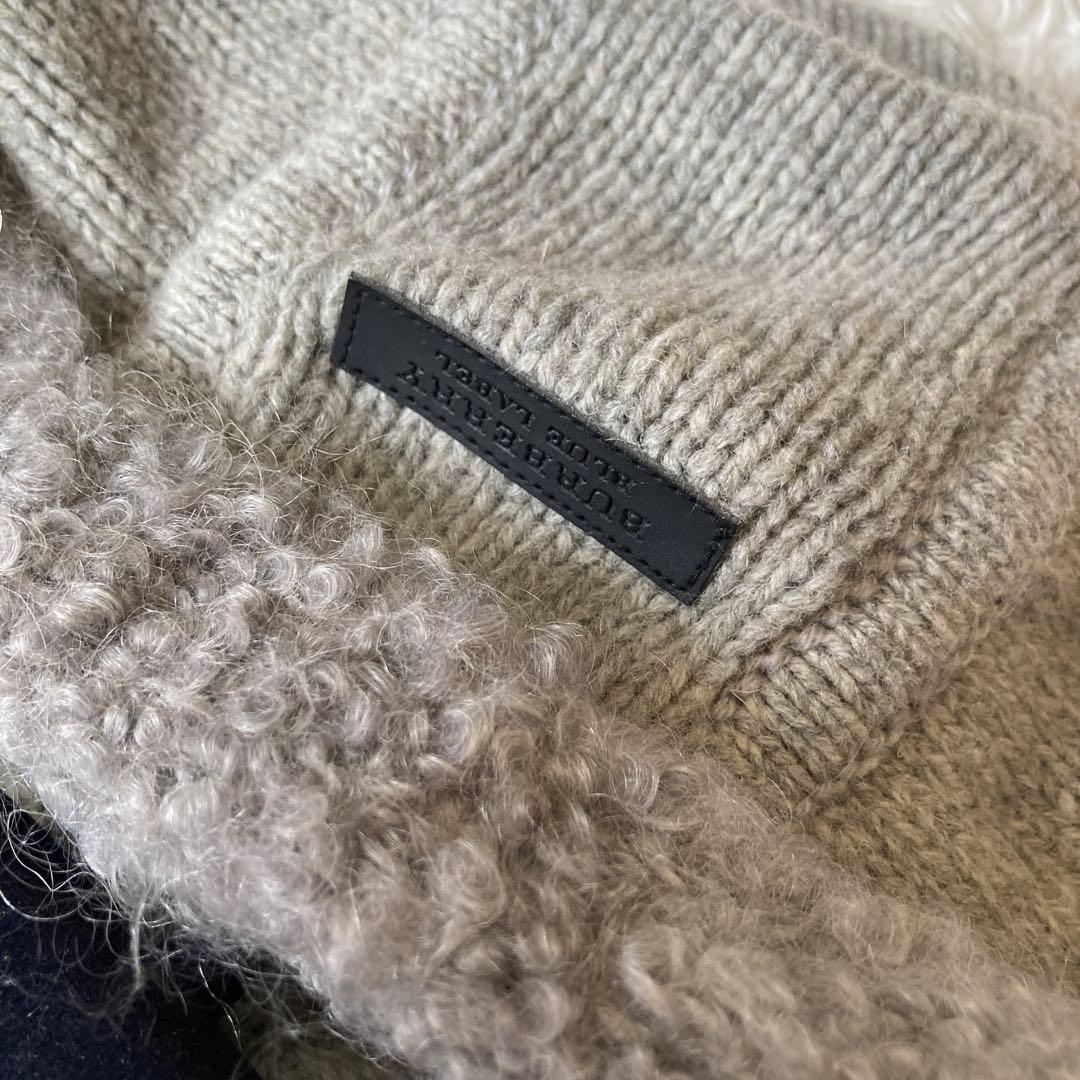 未使用に近い　バーバリーブルーレーベル　モヘヤ　ポンチョ　ケープM グレー