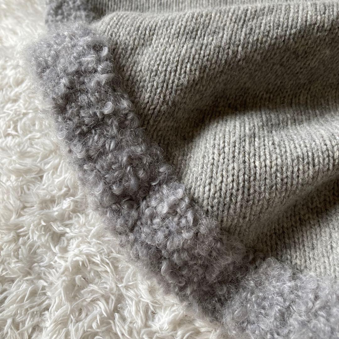 未使用に近い　バーバリーブルーレーベル　モヘヤ　ポンチョ　ケープM グレー