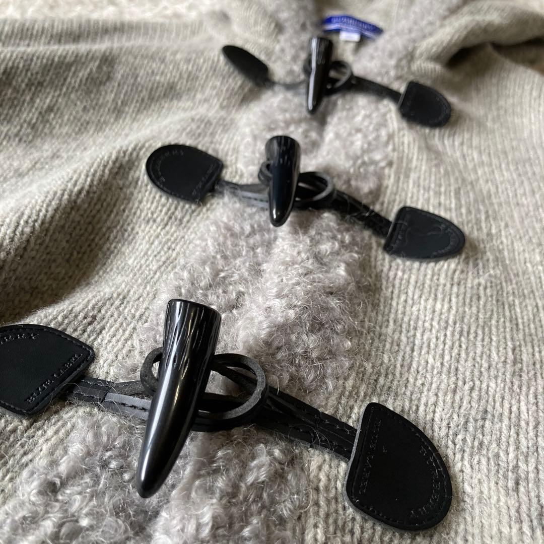 未使用に近い　バーバリーブルーレーベル　モヘヤ　ポンチョ　ケープM グレー