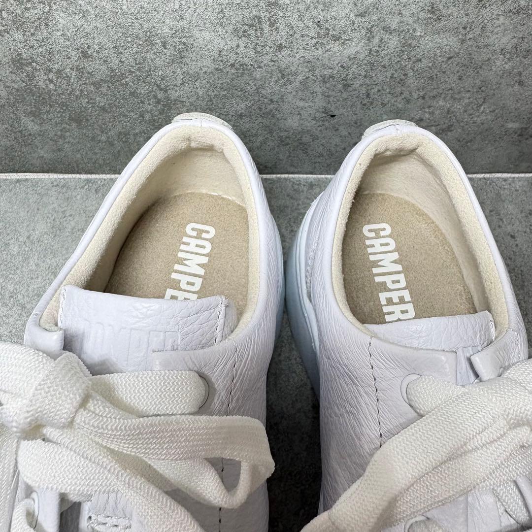 【極美品】CAMPER カンペール レザー スニーカー 白 ３5 シボ加工 厚底