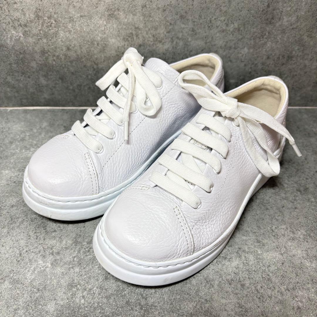 【極美品】CAMPER カンペール レザー スニーカー 白 ３5 シボ加工 厚底