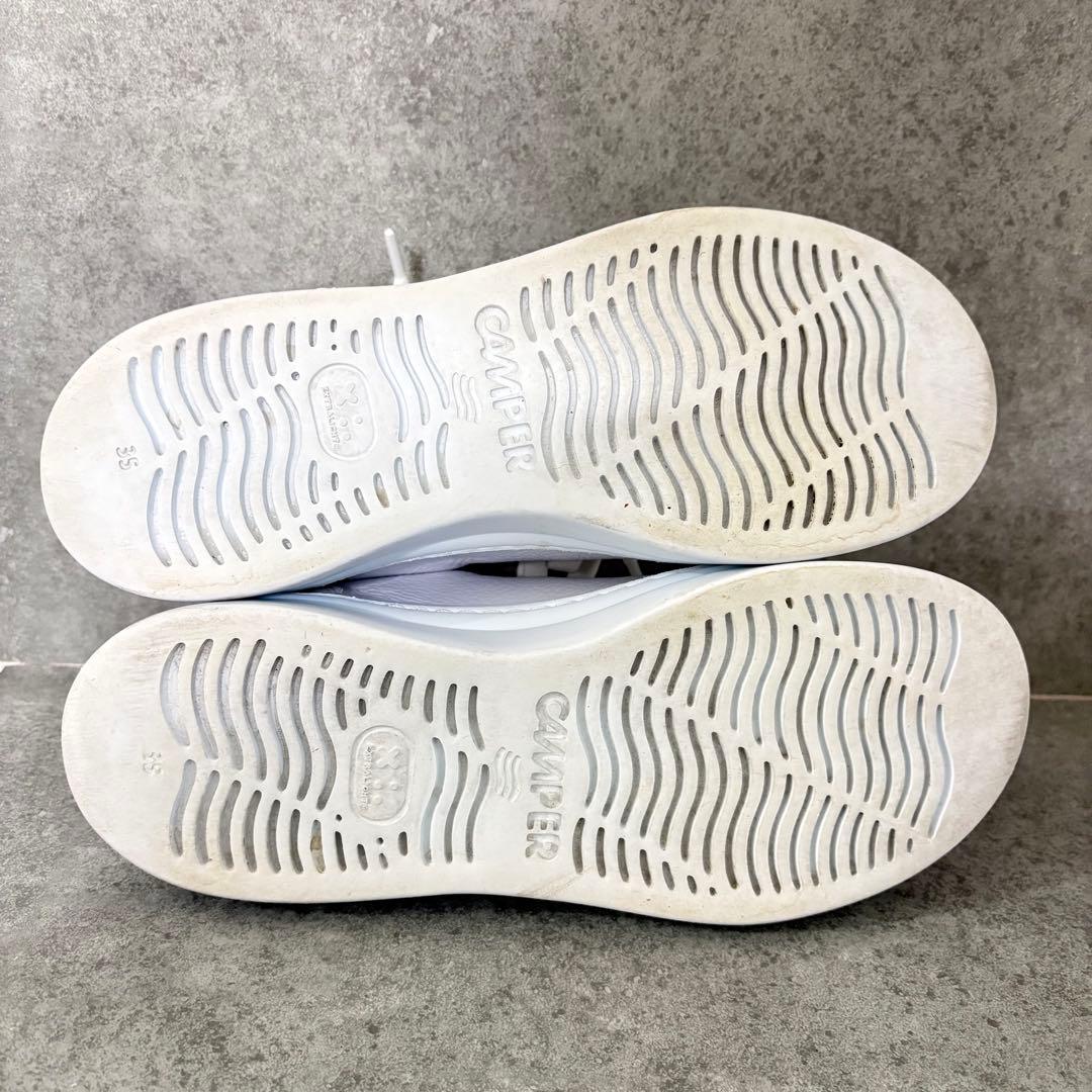 【極美品】CAMPER カンペール レザー スニーカー 白 ３5 シボ加工 厚底