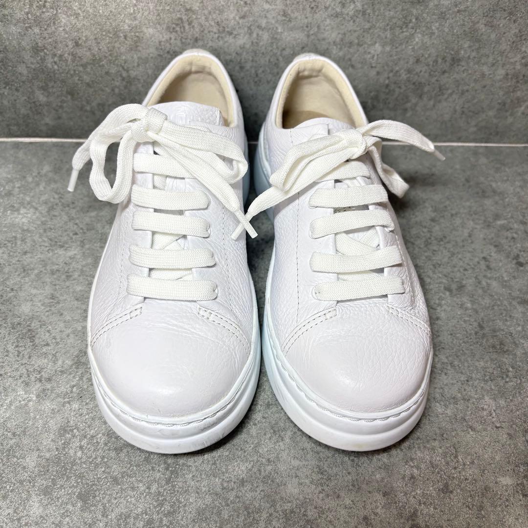 【極美品】CAMPER カンペール レザー スニーカー 白 ３5 シボ加工 厚底